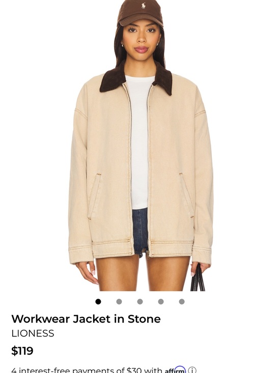 Lioness Jackets & Blazers - NWT Lioness Tan Canvas Field Jacket with Dark Brown Corduroy Collar
